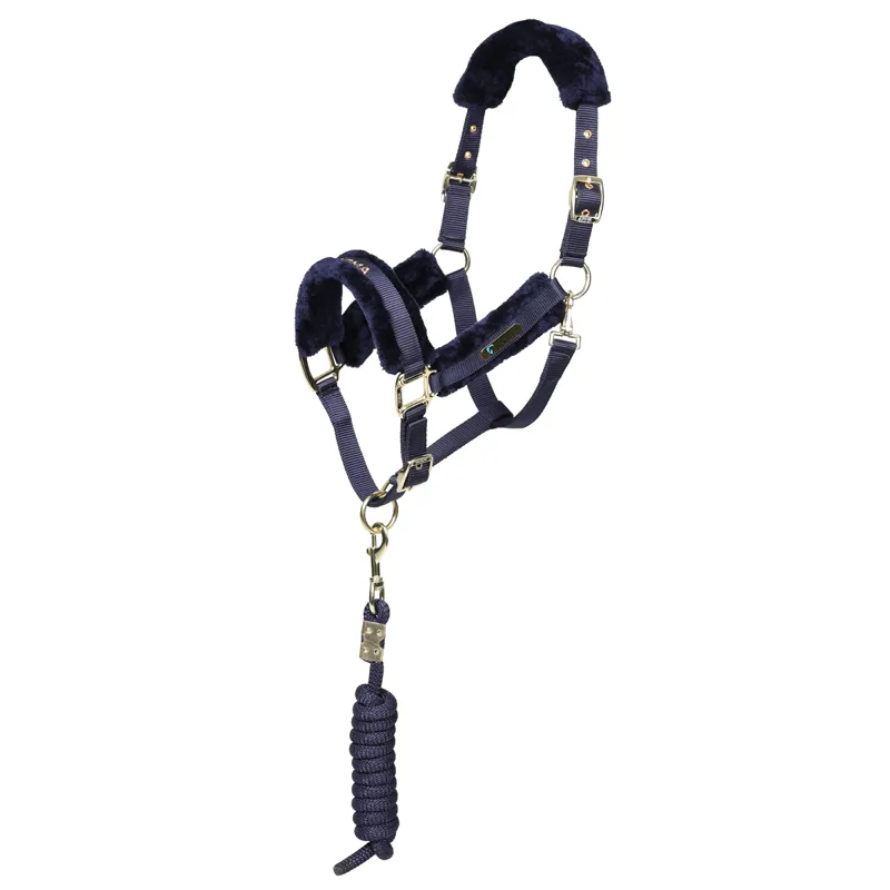 Shires Arma Logo Headcollar and Leadrope - Navy